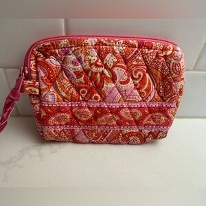 Vera Bradley Pink and Orange Quilted Cosmetic Bag